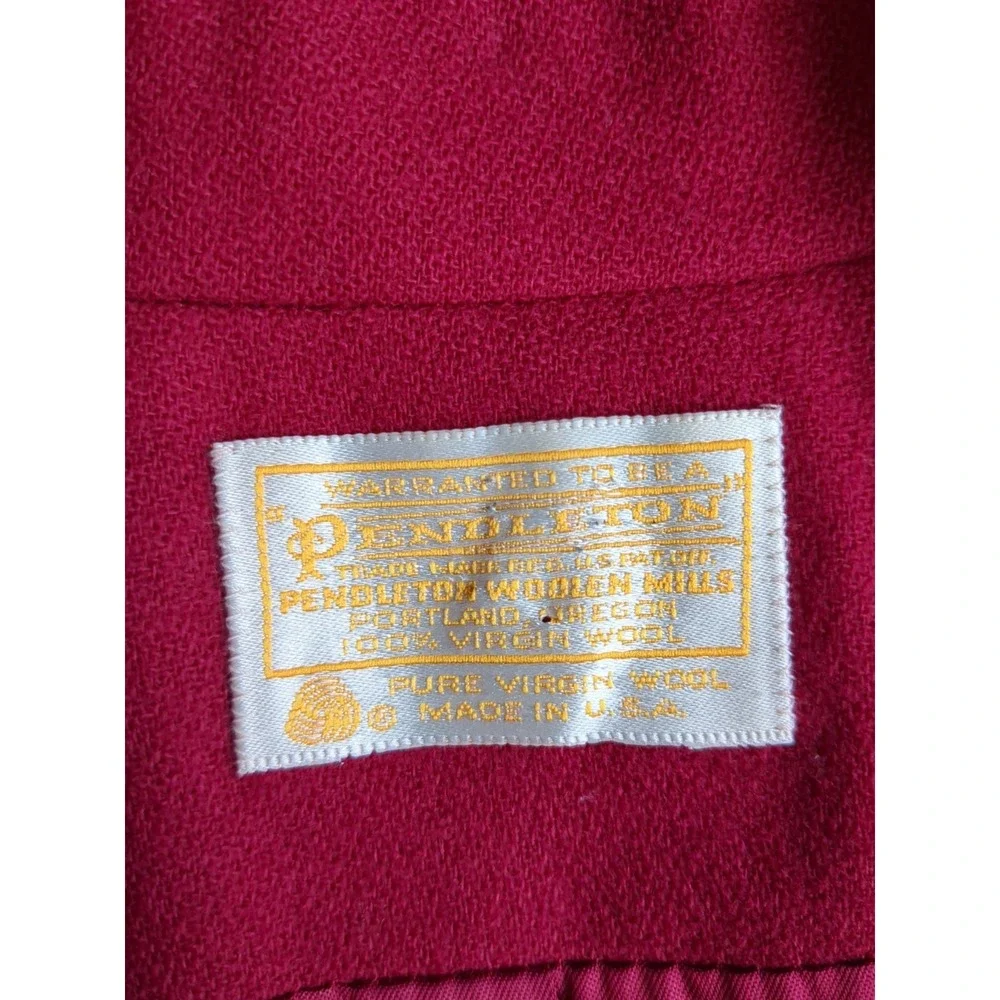 VTG Pendleton‎ Womens Sz 10 Single Button Deep Red Blazer Made In USA